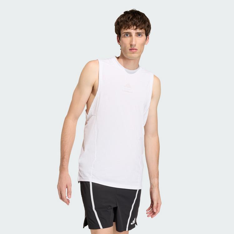 adidas adidas Les Mills Grafik Tanktop T-Shirt Herren - White / Ice Purple - 0 | SportScheck