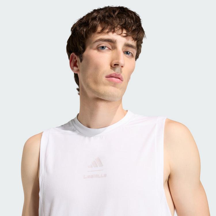 adidas adidas Les Mills Grafik Tanktop T-Shirt Herren - White / Ice Purple - 0 | SportScheck