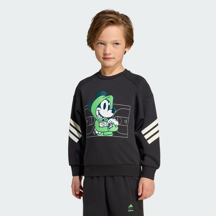 adidas adidas Disney Micky Maus Sweatshirt Kinder Langarmhemd Kinder - Black / Off White / Lime Burst - 1 | SportScheck
