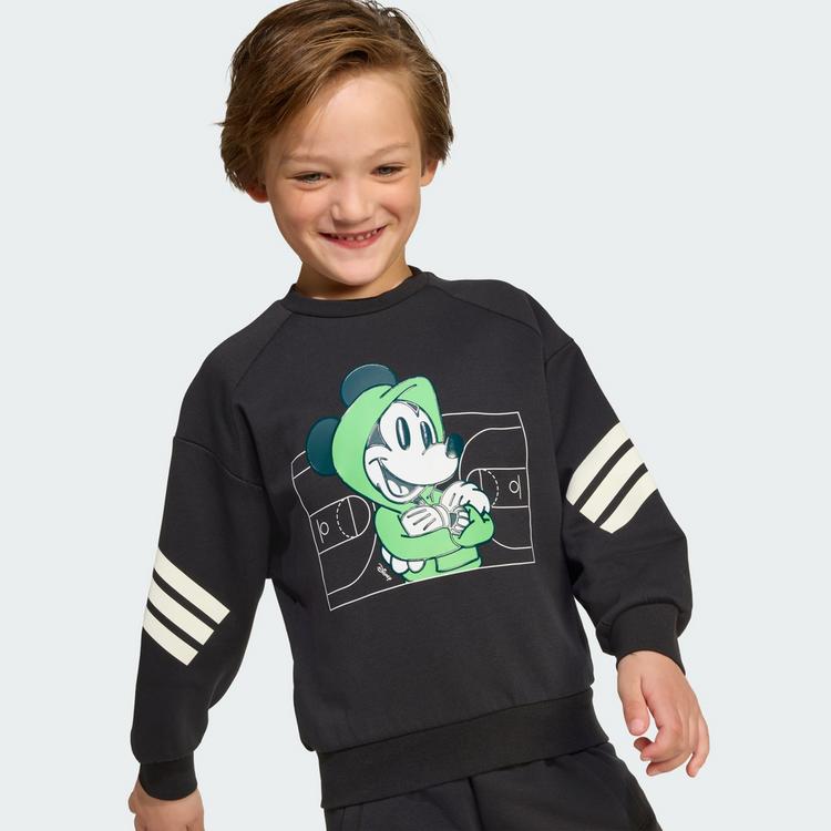 adidas adidas Disney Micky Maus Sweatshirt Kinder Langarmhemd Kinder - Black / Off White / Lime Burst - 0 | SportScheck