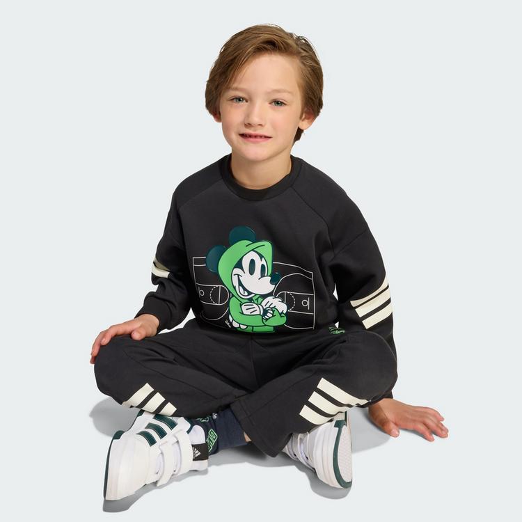 adidas adidas Disney Micky Maus Sweatshirt Kinder Langarmhemd Kinder - Black / Off White / Lime Burst - 1 | SportScheck