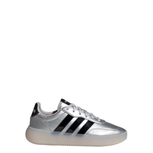 Rückansicht von adidas BARREDA DECODE SCHUHE Sneaker Kinder Silver Metallic / Core Black / Chalk White