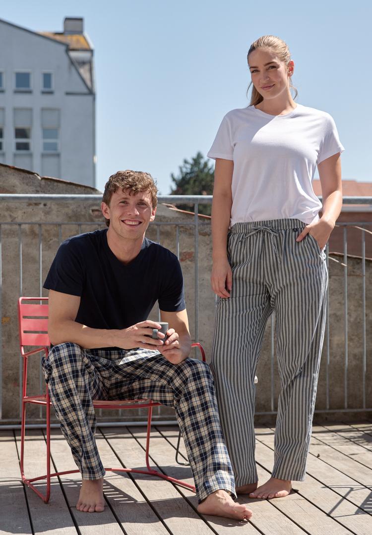 DANISH ENDURANCE DANISH ENDURANCE Pyjama Pyjamahose Herren - navy red - 1 | SportScheck