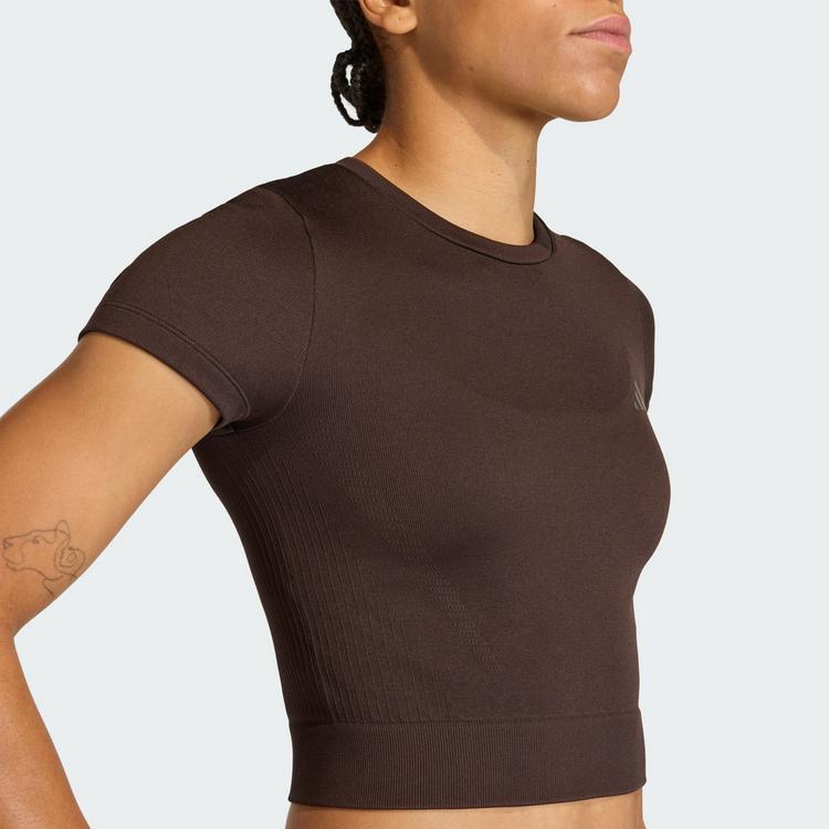 adidas adidas Workout Essentials Knit Baby T-Shirt Funktionsshirt Damen - Aurora Coffee - 1 | SportScheck