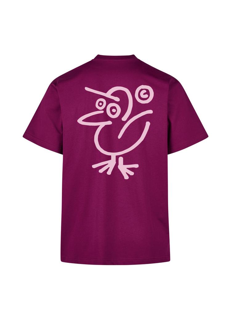Cleptomanicx Cleptomanicx Sketch Gull Printshirt Herren - Magenta Purple - 0 | SportScheck