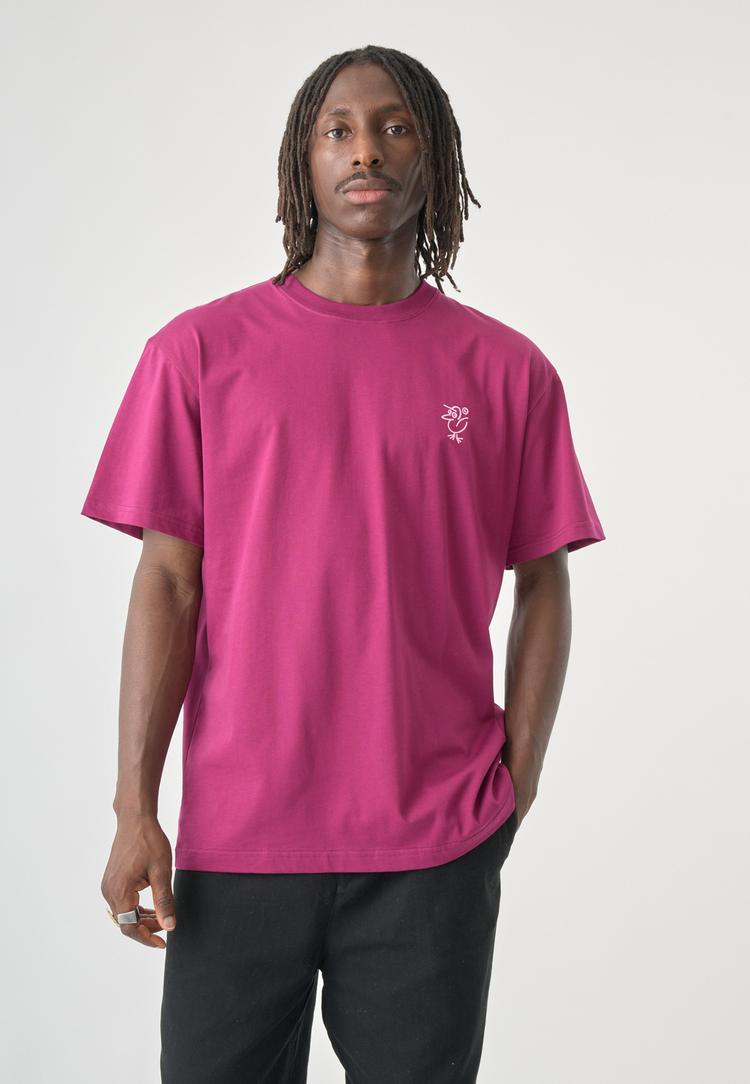 Cleptomanicx Cleptomanicx Sketch Gull Printshirt Herren - Magenta Purple - 0 | SportScheck