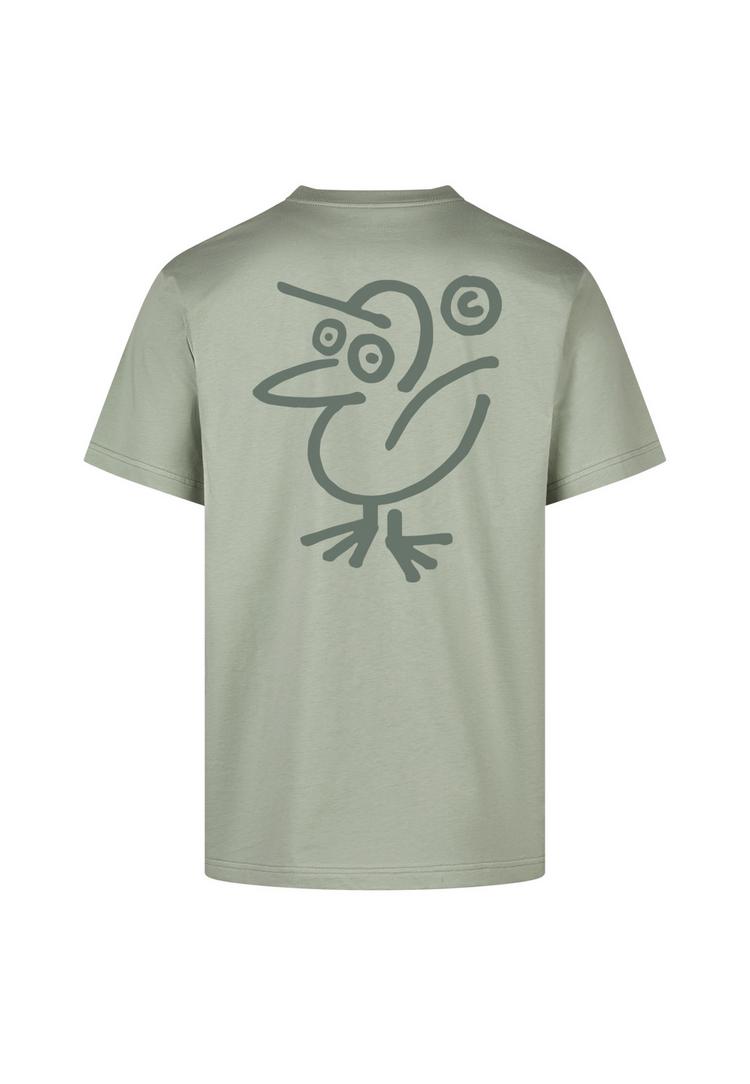 Cleptomanicx Cleptomanicx Sketch Gull Printshirt Herren - Wrought Iron - 0 | SportScheck