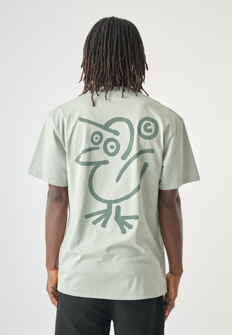 Cleptomanicx Cleptomanicx Sketch Gull Printshirt Herren - Wrought Iron - 1 | SportScheck