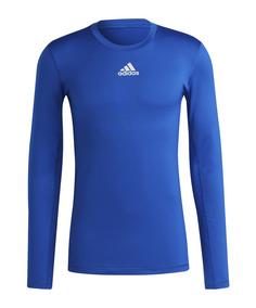 adidas TechFit Warm Longsleeve Dunkel Funktionsshirt Herren blausilber