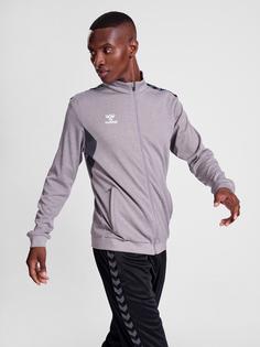 Rückansicht von hummel hmlAUTHENTIC PL ZIP JACKET Funktionssweatshirt Herren GREY MELANGE