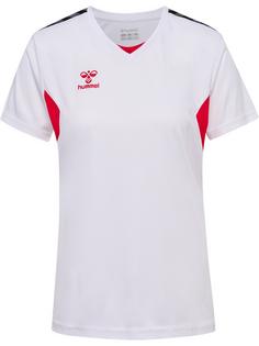 hummel hmlAUTHENTIC PL JERSEY S/S WOMAN Funktionsshirt Damen WHITE/TRUE RED