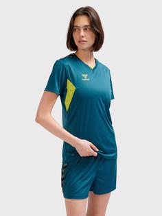 Rückansicht von hummel hmlAUTHENTIC PL JERSEY S/S WOMAN Funktionsshirt Damen BLUE CORAL/SULPHUR SPRING