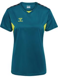 hummel hmlAUTHENTIC PL JERSEY S/S WOMAN Funktionsshirt Damen BLUE CORAL/SULPHUR SPRING