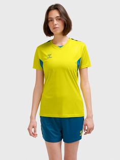 Rückansicht von hummel hmlAUTHENTIC PL JERSEY S/S WOMAN Funktionsshirt Damen SULPHUR SPRING/BLUE CORAL