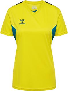 hummel hmlAUTHENTIC PL JERSEY S/S WOMAN Funktionsshirt Damen SULPHUR SPRING/BLUE CORAL