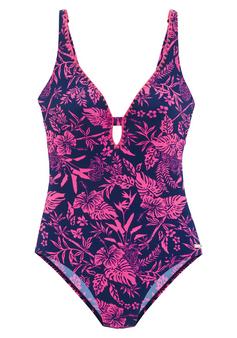 VENICE BEACH Badeanzug Badeanzug Damen marine-pink bedruckt