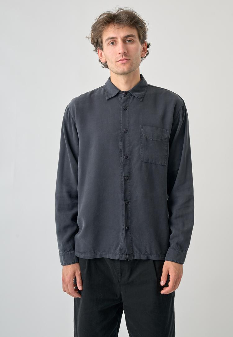 Cleptomanicx Cleptomanicx Easy Langarmhemd Herren - Blue Graphite - 0 | SportScheck