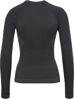 Rückansicht von hummel hmlCLEA SEAMLESS TIGHT T-SHIRT L/S Funktionsshirt Damen EBONY