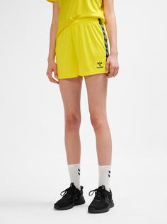 Rückansicht von hummel hmlAUTHENTIC PL SHORTS WOMAN Funktionsshorts Damen BLAZING YELLOW