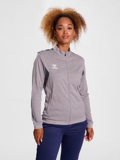 Rückansicht von hummel hmlAUTHENTIC PL ZIP JACKET WOMAN Funktionssweatshirt Damen GREY MELANGE