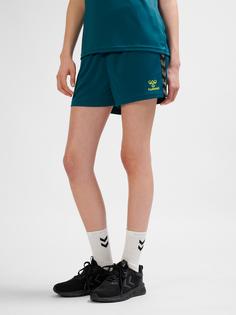 Rückansicht von hummel hmlAUTHENTIC PL SHORTS WOMAN Funktionsshorts Damen BLUE CORAL