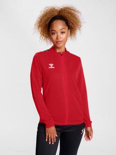 Rückansicht von hummel hmlAUTHENTIC PL ZIP JACKET WOMAN Funktionssweatshirt Damen TRUE RED