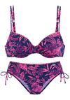 VENICE BEACH B&uuml;gel-Bikini Bikini Set Damen - marine-pink bedruckt
