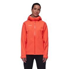 Rückansicht von Mammut Linard Guide Hooded Hardshelljacke Damen peach