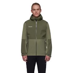Rückansicht von Mammut Linard Guide Hooded Hardshelljacke Herren marsh-dark marsh