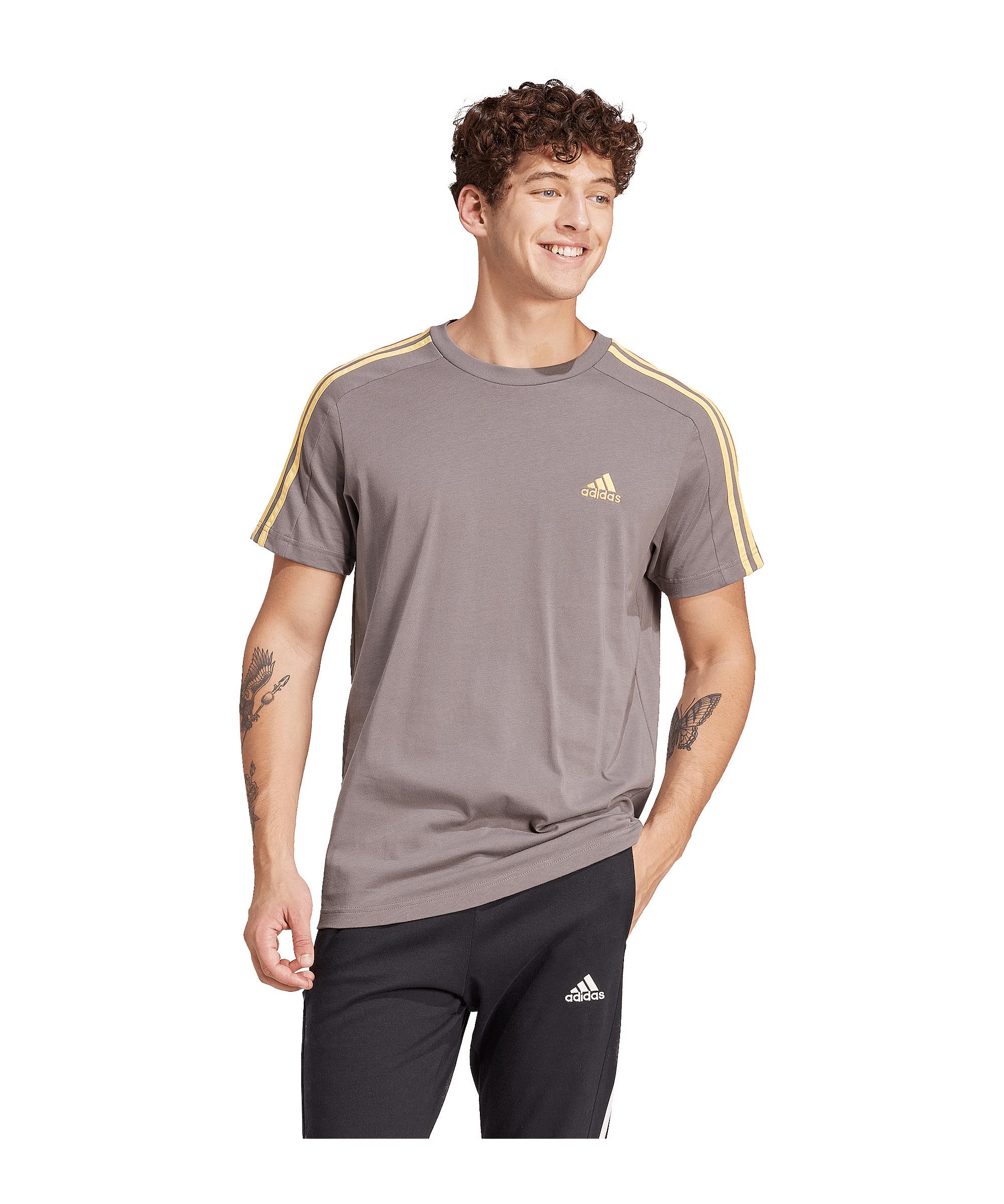adidas Essential 3S T-Shirt T-Shirt Herren - braun