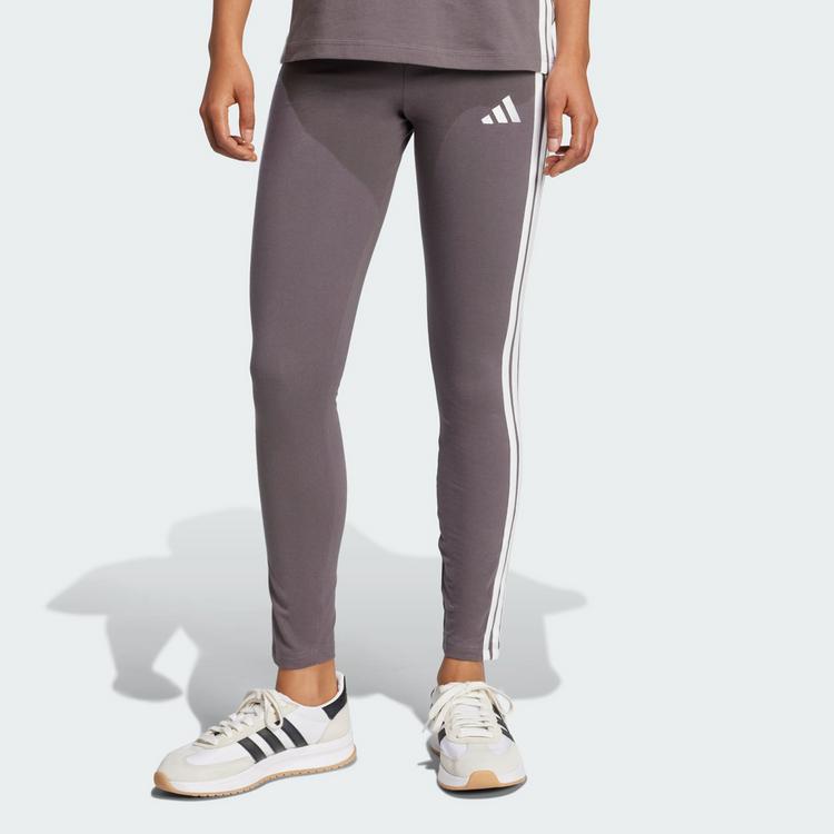 adidas adidas Essentials 3-Streifen Cotton Leggings Leggings Damen - Grey Strata / White - 0 | SportScheck