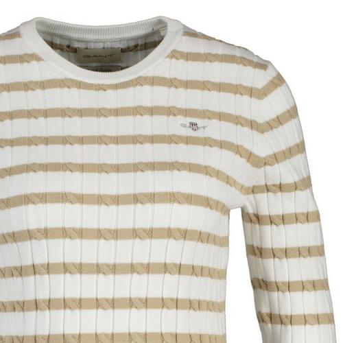 Rückansicht von GANT Strickpullover Strickpullover Damen Wei&szlig;/Beige