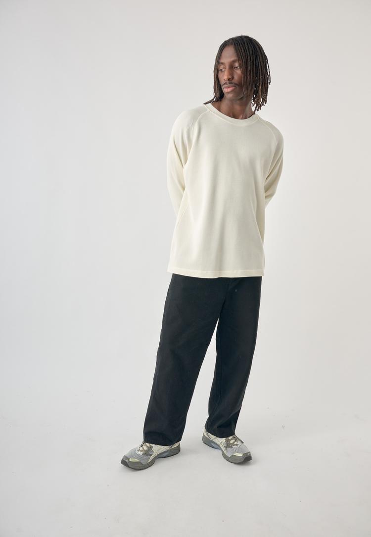 Cleptomanicx Cleptomanicx Boxy Crewneck Thermal Longsweat Herren - Marshmallow - 1 | SportScheck