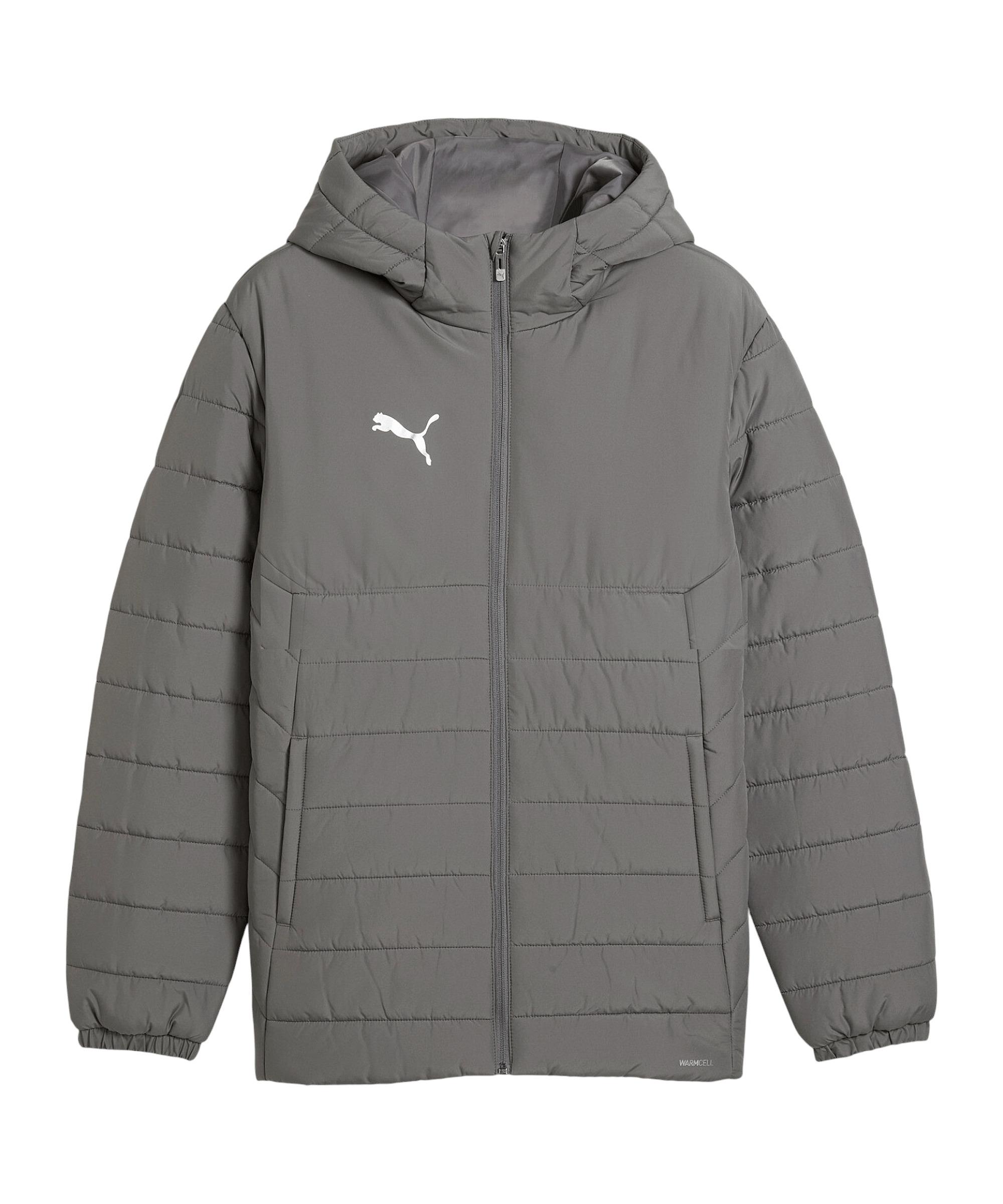 PUMA teamAdiitions Padded Kapuzenjacke Trainingsjacke Herren - grau