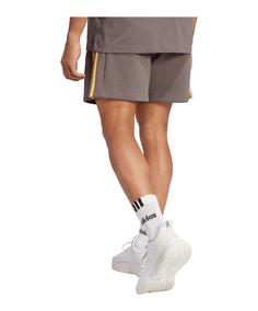 Rückansicht von adidas 3S Short Sweathose Herren braungelb