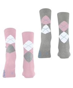 Rückansicht von Burlington Everyday Argyle SO 2-Pack Freizeitsocken Damen sporty-rose (8393)