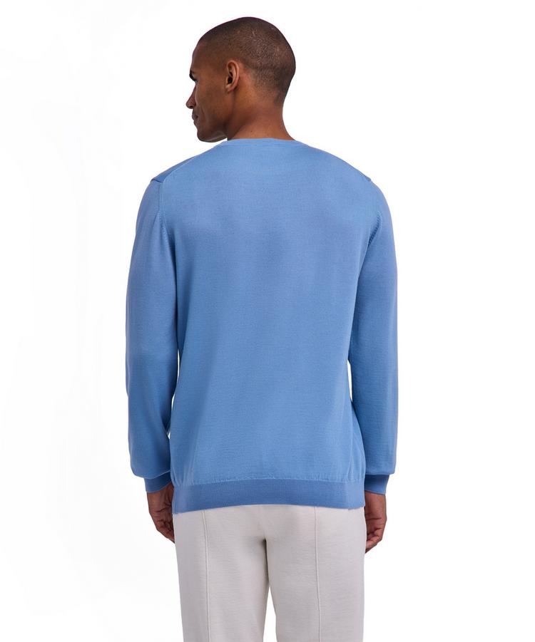 Falke Falke Merino X-Fine Crew Neck Strickpullover Herren - sky blue (6876) - 0 | SportScheck