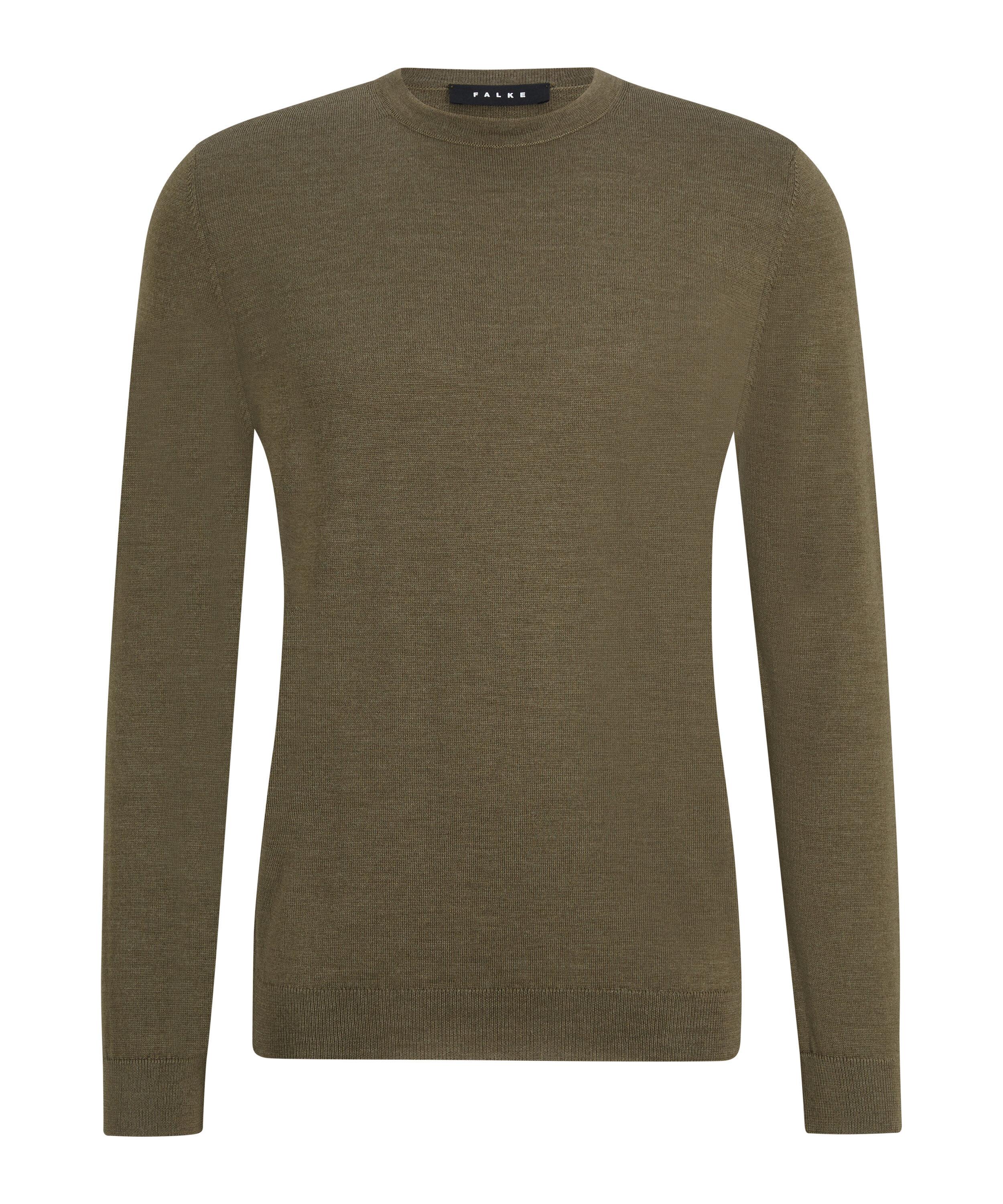 Falke Merino X-Fine Crew Neck Strickpullover Herren - wood mel. (7358)