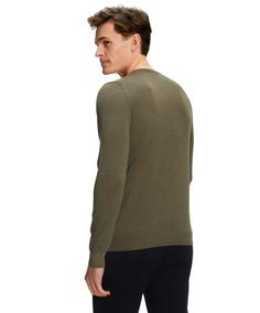 Rückansicht von Falke Merino X-Fine Crew Neck Strickpullover Herren wood mel. (7358)