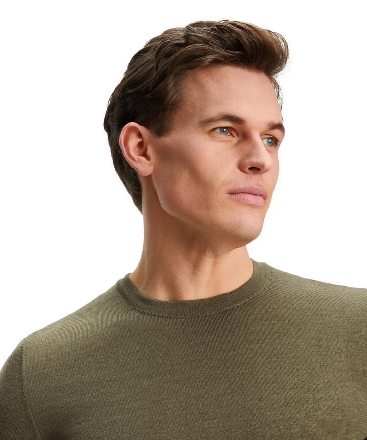 Falke Falke Merino X-Fine Crew Neck Strickpullover Herren - wood mel. (7358) - 4 | SportScheck