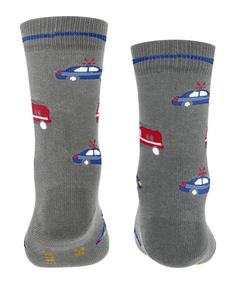 Rückansicht von Falke Police and Fire Cars Freizeitsocken Kinder light greymel. (3390)