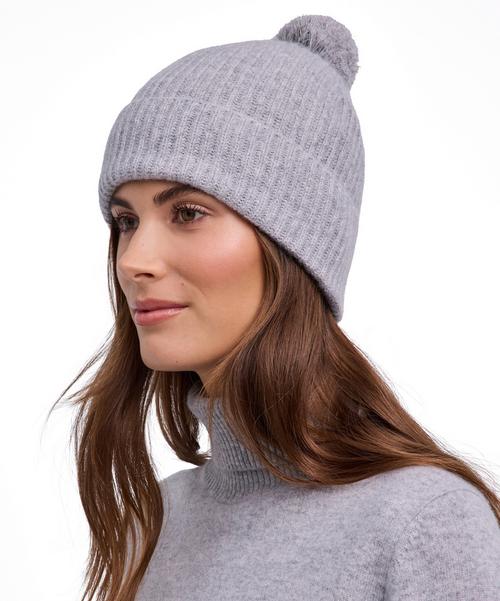 Rückansicht von Falke Pure Cashmere Pompom Beanie Beanie lt. heather (3223)