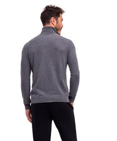 Rückansicht von Falke Strickpullover Herren dark grey -heather (3278)