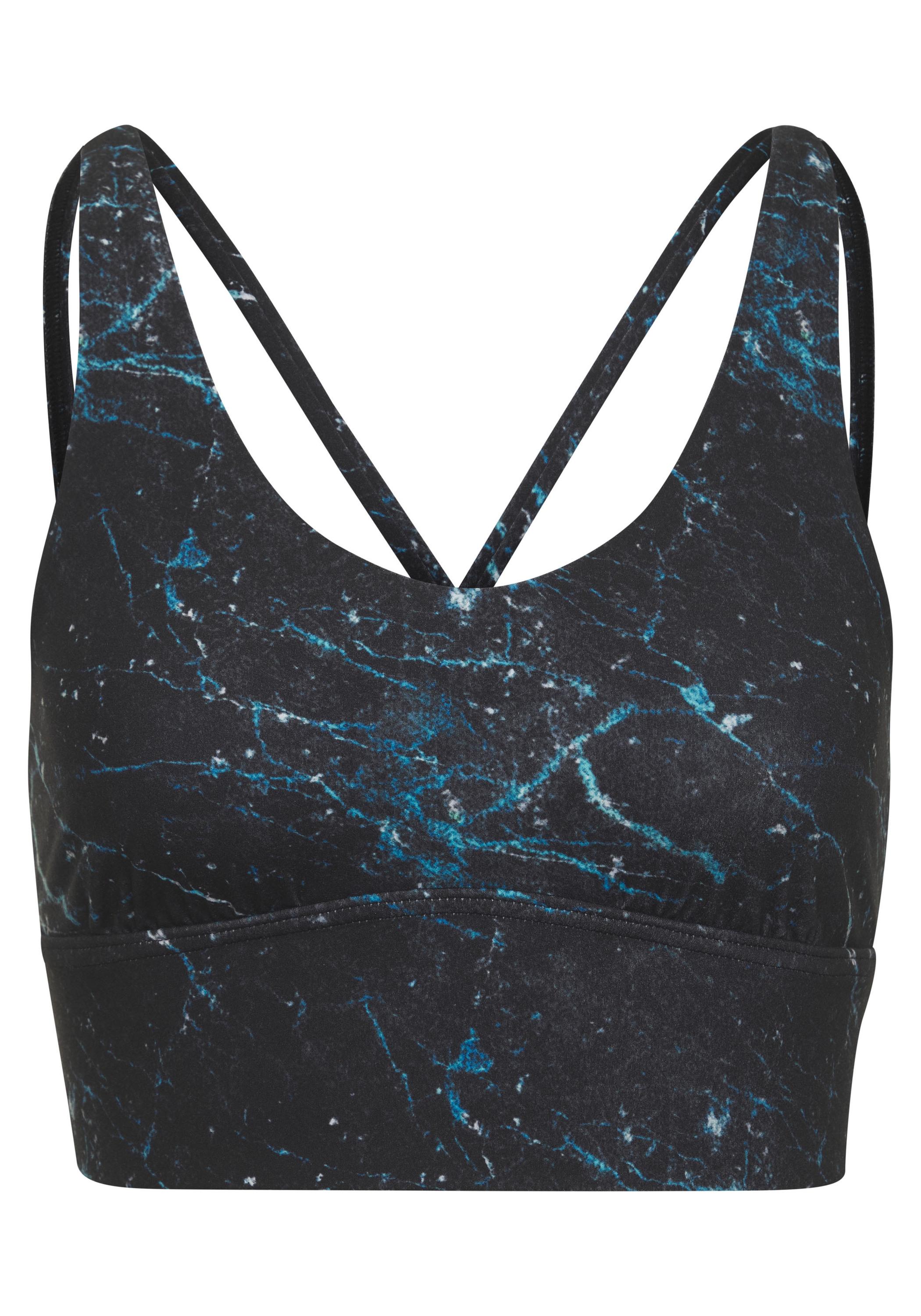 LASCANA Active Crop-Top Croptop Damen - schwarz - blau