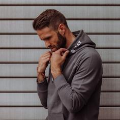 Rückansicht von YEAZ CUSHER Hoodie Smoke Grey