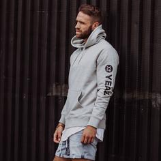 Rückansicht von YEAZ CUSHER Hoodie Sky Grey