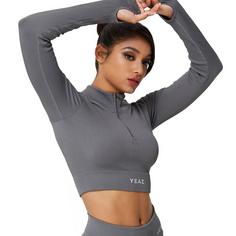 Rückansicht von YEAZ RUNWAY Croptop Damen Onyx Shadow