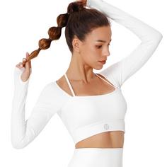 Rückansicht von YEAZ CLUB LEVEL Langarmshirt Damen White Focus