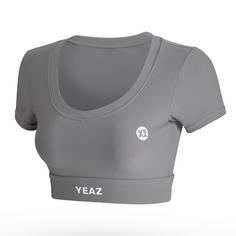 YEAZ CLUB LEVEL Croptop Damen Shadow Grey