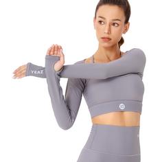 Rückansicht von YEAZ CLUB LEVEL Langarmshirt Damen Shadow Grey